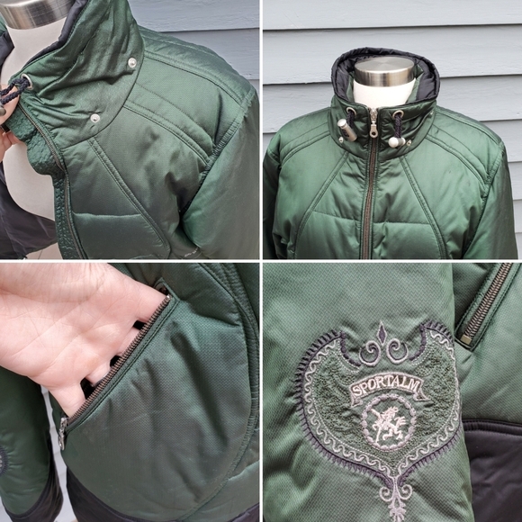 Vintage 90s y2k Sportalm Kitzbuhel Green Ski Pants and Winter Snowboard Jacket - Picture 4 of 9